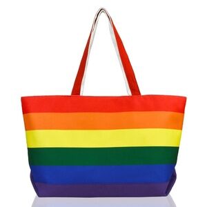 Rainbow Tote Bag w/Zippered Top